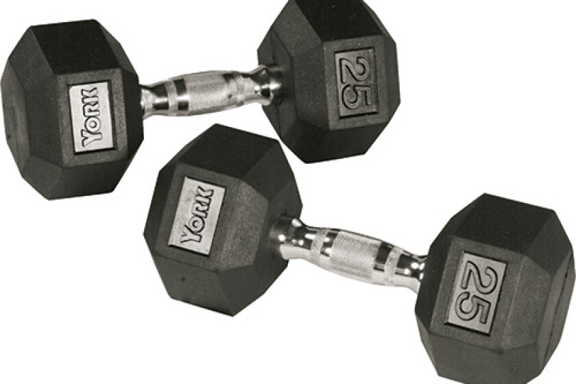 YORK Rubber Hex Dumbbells
