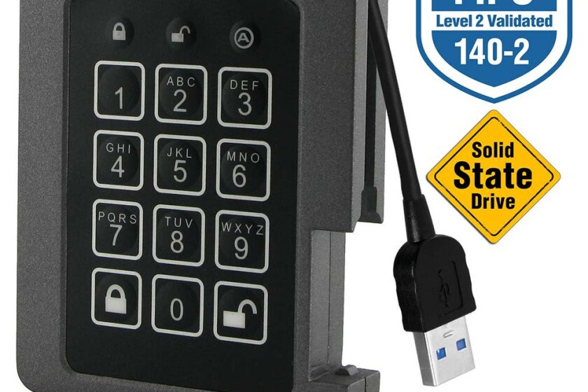 Aegis Padlock Hardware Encrypted 120GB External SSD